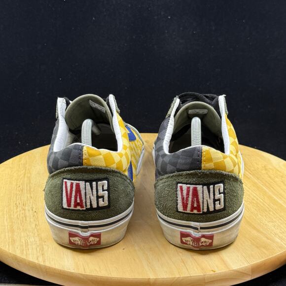 Vans old skool rally green checker sneaker shoes yellow blue sk8 men 11